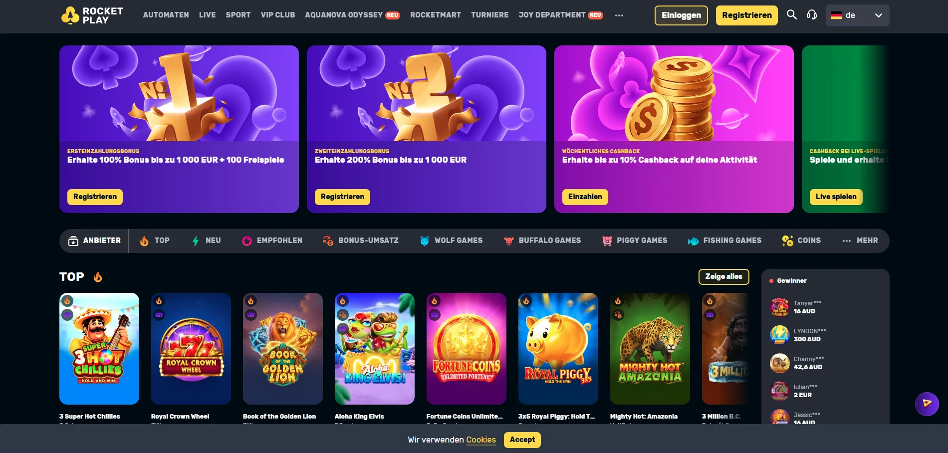 RocketPlay Casino Testbericht